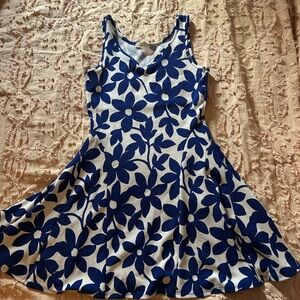 Floral Blue and White Kids Dress